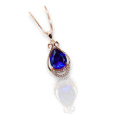 Tanzanite Necklace - Rose gold coated Sterling Silver Blue Tanzanite Pendant - 2.75 CT Lab Created Energic December Birthstone #953