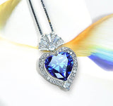 4 CT Tanzanite Heart Necklace - White gold coated Sterling Silver - Deep blue heart Pendant - Lab Created Energic Tanzanite Jewelry #573