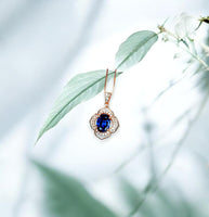 Tanzanite Pendant - Rose gold Sterling Silver Flower OF Life Tanzanite Necklace - December Birthstone #290