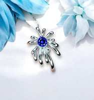 Firework Blue Tanzanite Necklace - Tanzanite Pendant - 18KGP @ Sterling Silver - December Birthstone - Firework Pendant #703