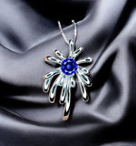 Firework Blue Tanzanite Necklace - Tanzanite Pendant - 18KGP @ Sterling Silver - December Birthstone - Firework Pendant #703