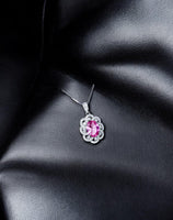 Pink Tourmaline Necklace - Sterling Silver Royal Flower of Life Necklace - 2 CT Pink Tourmaline Jewelry #381