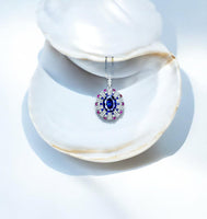 Luxury Radiant Blue Tanzanite Necklace Source Light Style 18k White gold @ 925 Sterling Silver Exclusive Design 3 CT Tanzanite Jewelry #892