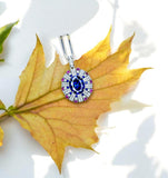 Luxury Radiant Blue Tanzanite Necklace Source Light Style 18k White gold @ 925 Sterling Silver Exclusive Design 3 CT Tanzanite Jewelry #892