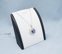 Blue Tanzanite Necklace - Milky Way Spiral Pendant - 18KGP Sterling Silver - 3 CT Galaxy Energy Vortexes Windmill Tanzanite Jewelry #998