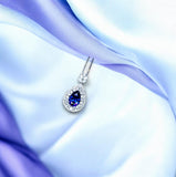 Teardrop Tanzanite Necklace - 18 k White Gold @ Sterling Silver - 3 CT Blue Tanzanite - Gemstone Flower December Birthstone #900