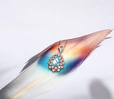 Teardrop Aquamarine Necklace Rose Gold Sterling Silver 2.8 ct Blue Aquamarine Pendant - March Birthstone - Layered Lily Flower Jewelry #750