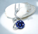 Tanzanite Necklace Sterling Silver Swan Pendant - December Birthstone - Simple Solitaire 18kgp - Tanzanite Jewelry #336