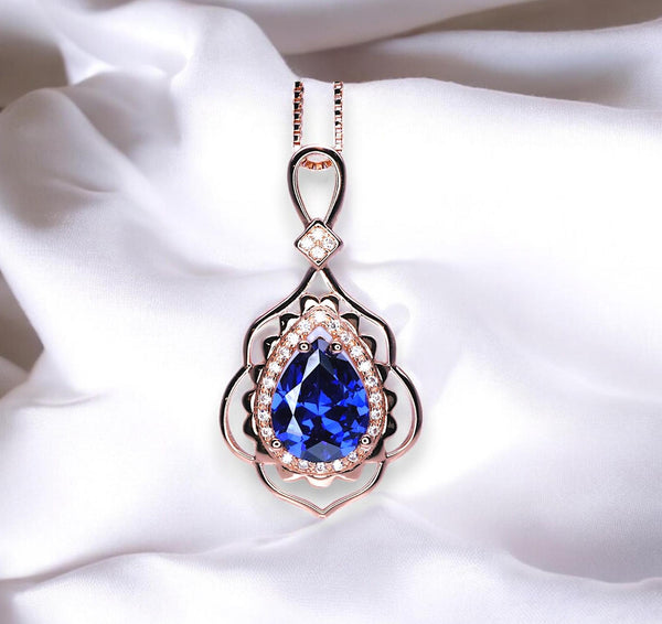 tanzanite; deep blue; december birthstone; birthstone necklace;