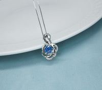 Blue sapphire Swan Necklace - 18kgp @ Sterling Silver Rainbow Gemstone Swan Pendant #999