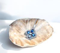 Blue sapphire Necklace - Sterling Silver Four-leaf Clover Necklace - September Birthstone - Blue Sapphire Jewelry #993