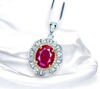 large ruby necklace, birthstone necklace