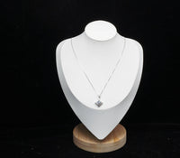 Genuine Moissanite Gemstone Necklace D color 1 ct - GRA Certificate Gemstone Jewelry Round Cut Gemotric Jewelry 18kgp@sterling silver #793