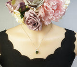 Large Square synthetic Peridot Necklace Gemstone Halo 5 CT Green Gemstone Pendant White Gold coated Sterling Silver #377