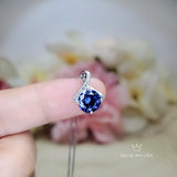 2 CT Tanzanite Necklace Simple Bowknot Lab Created Energic Blue Tanzanite Pendant 18k @ Sterling silver Minimalist Blue Gemstone #167