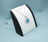 Blue Topaz Necklace - Diamond Milky Way Spiral Pendant 18KGP White Gold Sterling Silver - 3 CT Galaxy Energy Vortexes Windmill Jewelry #987