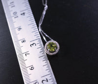 Genuine Peridot Necklace, Natural green peridot Choker, Tiny Sterling Silver Solitaire Green Gemstone Pendant Heart Chakra Healing #1017