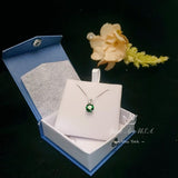 Gorgeous Emerald Necklace - Sterling Silver Solitaire 8mm 2 Ct Round Simple Emerald Jewelry