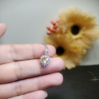 Sterling Silver Citrine Heart Necklace - Super Tiny Minimalist Genuine Natural Citrine Pendant 093