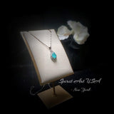 Dainty Teardrop Blue Paraiba Tourmaline Necklace - 18kgp @ sterling silver #064