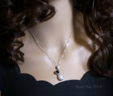 Genuine Pearl Necklace Full Sterling Silver Lotus Flower Tiny Freshwater Peal Jewelry Wedding Necklace Pearl Jewelry 1044