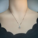Sterling Silver Citrine Heart Necklace - Super Tiny Minimalist Genuine Natural Citrine Pendant 093