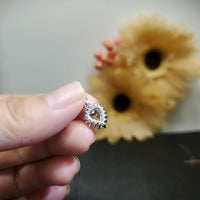 Sterling Silver Citrine Heart Necklace - Super Tiny Minimalist Genuine Natural Citrine Pendant 093