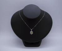 Super Tiny Natural Peridot Necklace Sterling Silver Flower OF Life Green Gemstone August Birthstone Jewelry 1052