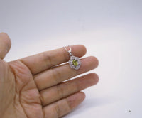 Super Tiny Natural Peridot Necklace Sterling Silver Flower OF Life Green Gemstone August Birthstone Jewelry 1052
