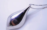 Black Pearl Necklace Sterling Silver - Delicate Datiny Leaf Pendant, Artist Design Style Black Pearl Jewelry 1045