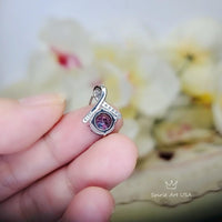 2.2 CT Mystic Topaz Necklace - Gemstone Simple Bowknot Rainbow Topaz Sterling Silver - White Gold plated Minimalist Rainbow Gemstone #101