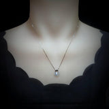 Opal Necklace - Tiny Horse shoe Pendant - 18KGP @ Sterling Silver - Mini Small Opal Jewelry Pendant horseshoe jewelry #186