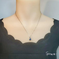 Round Mystic Topaz Necklace Sterling Silver 2 ct Round Sim Gemstone Rainbow Pendant 18k White Gold Coated Solitaire Halo Minimalist 094