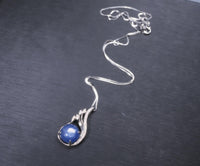 Kyanite Necklace Full 925 Sterling Silver Peacock Phoenix Pendant