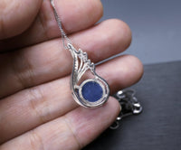 Kyanite Necklace Full 925 Sterling Silver Peacock Phoenix Pendant