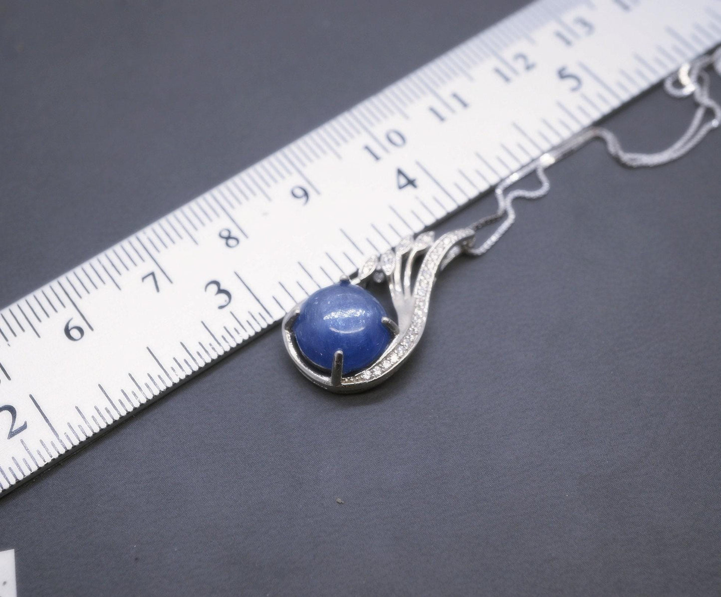 Kyanite Necklace Full 925 Sterling Silver Peacock Phoenix Pendant