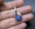 Kyanite Necklace Full 925 Sterling Silver Peacock Phoenix Pendant