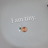 Tiny Emerald Teardrop Necklace Sterling Silver Butterfly Necklace 0.6 Ct Sim Gemstone White gold coated May Birthstone #385