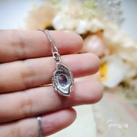 Tanzanite Necklace - Life Spiral Pendant - 1.5 CT Lab Created Blue Tanzanite Jewelry - Spiritual Diamond Flower 18KGP @ Sterling Silver #644