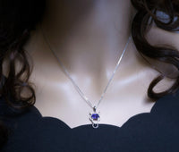 Natural Amethyst Necklace Sterling Silver 1.5 CT Sim Diamond 14k White Gold Coated Buffalo Bull Ox Purple Pendant February Birthstone 1020
