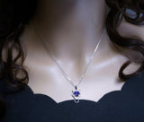 Natural Amethyst Necklace Sterling Silver 1.5 CT Sim Diamond 14k White Gold Coated Buffalo Bull Ox Purple Pendant February Birthstone 1020