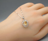 Natural Citrine Necklace Sterling Silver - Flower Of Life Genuine Citrine Pendant - November Birthstone Citrine Jewelry #475