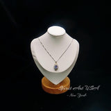 Tanzanite Necklace - Life Spiral Pendant - 1.5 CT Lab Created Blue Tanzanite Jewelry - Spiritual Diamond Flower 18KGP @ Sterling Silver #644