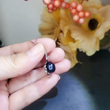 Black Pearl Necklace Sterling Silver Phoenix Pendant Black Pearl Jewelry 18k White gold coated # 609