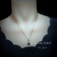 Emerald Necklace - Rose gold 18kgp @ Sterling Silver - Oval Cut Store exclusive Design - Green Emerald Pendant - May Birthstone 1069