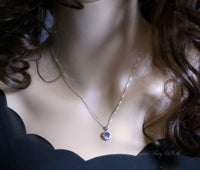 Genuine Amethyst Necklace - Tiny Princess Diana Style Natural Amethyst Yoga Zen Simple Solitaire February birthstone Jewelry 1108