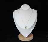 Genuine Peridot Necklace - Natural Green Peridot Pendant - 18KGP @ Sterling Silver - August Birthstone - Three Petal Gemstone Jewelry #465