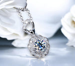 moissanite diamond necklace, rose flower pendant