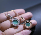 Natural Malachite Necklace, Rose Gold 925 Sterling Silver Genuine Green Malachite Pendant Green Gemstone #205