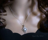 Bridal Genuine Pearl Necklace - 18KGP @ Sterling Silver - Natural Freshwater Gemstone Tassel White Pearl Pendant Jewelry #706